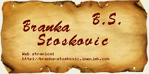 Branka Stošković vizit kartica